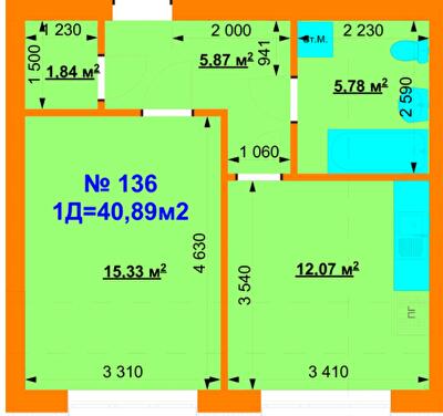 1-комнатная 40.89 м² в ЖК Grand Comfort от 15 000 грн/м², с. Михайловка-Рубежовка