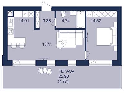 1-комнатная 57.53 м² в ЖК РЕМ от 17 300 грн/м², г. Самбор