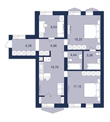 3-комнатная 85.76 м² в ЖК РЕМ от 17 300 грн/м², г. Самбор