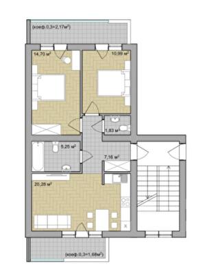 2-комнатная 60.23 м² в ЖК Долина Роз от 16 800 грн/м², г. Дрогобыч