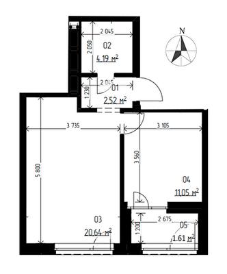 2-комнатная 40 м² в ЖК LAKETOWN от 23 700 грн/м², Ровно