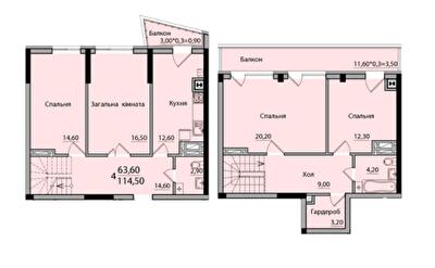 Двухуровневая 114.5 м² в ЖК Панорама от 18 200 грн/м², Черновцы