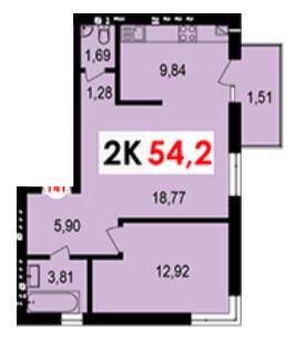 2-комнатная 54.2 м² в ЖК Долишний от 13 400 грн/м², Ивано-Франковск
