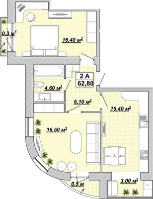 2-кімнатна 62.8 м² в ЖР Княгинин від 14 000 грн/м², Івано-Франківськ