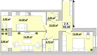 2-комнатная 65.4 м² в ЖР Княгинин от 14 000 грн/м², Ивано-Франковск
