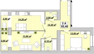 2-кімнатна 65.4 м² в ЖР Княгинин від 14 000 грн/м², Івано-Франківськ