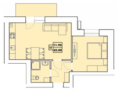 1-кімнатна 42.5 м² в ЖК Крайобраз від 31 850 грн/м², м. Яремче