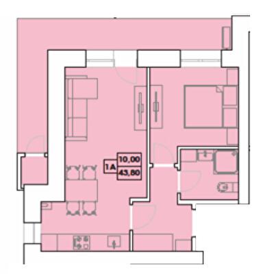 1-кімнатна 43.8 м² в ЖК Крайобраз від 31 850 грн/м², м. Яремче