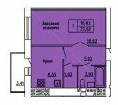 1-комнатная 37.02 м² в ЖК на ул. Гагарина, 1 от 10 000 грн/м², г. Каменец-Подольский