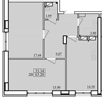 2-комнатная 63.2 м² в ЖК Морской от 18 400 грн/м², г. Черноморск