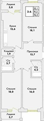 3-кімнатна 96 м² в ЖК Парк Совіньон від 22 150 грн/м², смт Таїрове