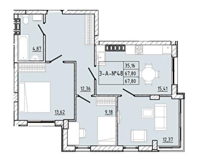 3-комнатная 67.8 м² в ЖК Приморские Сады от 21 850 грн/м², Одесса