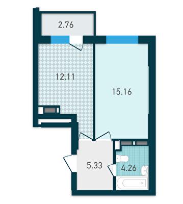 1-комнатная 39.62 м² в ЖК GENESIS от 35 654 грн/м², Киев