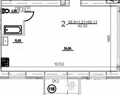 2-комнатная 60.11 м² в ЖК Слобожанская Слобода от 21 000 грн/м², пгт Слобожанское