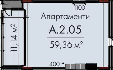 Вільне планування 59.36 м² в ЖК Avenue 25 від 46 400 грн/м², Дніпро