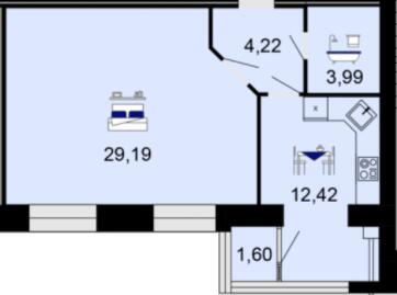 1-кімнатна 51.42 м² в ЖК Сімейний комфорт від 18 000 грн/м², Вінниця