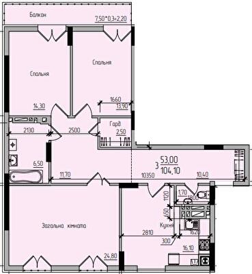 3-кімнатна 104.1 м² в ЖК Comfort Hall від 15 600 грн/м², Чернівці