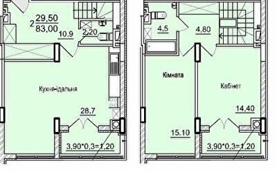 Двухуровневая 83 м² в ЖК Буковинський от 18 400 грн/м², Черновцы