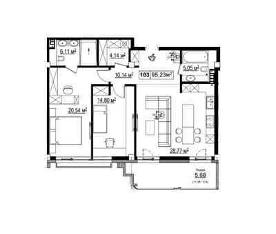 2-комнатная 95.23 м² в КК Chateau Grand от 58 911 грн/м², Одесса