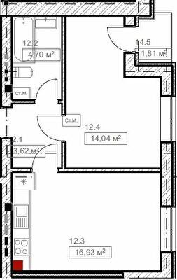 1-кімнатна 41.1 м² в ЖК FreeDom від 23 000 грн/м², смт Гостомель