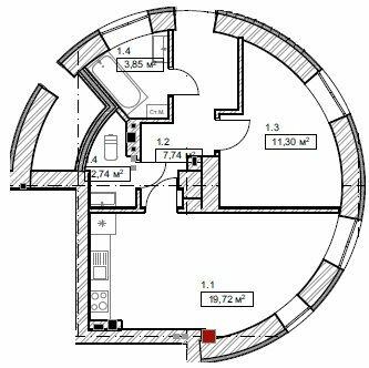 1-кімнатна 45.35 м² в ЖК FreeDom від 23 000 грн/м², смт Гостомель