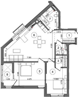 2-кімнатна 79.77 м² в ЖК Protsev від 23 200 грн/м², с. Проців