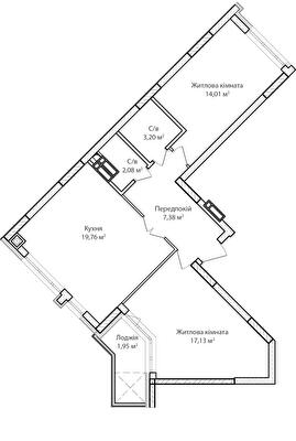 2-комнатная 65.51 м² в ЖК Синергия Сити от 24 200 грн/м², г. Ирпень