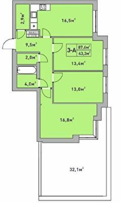 3-комнатная 87.6 м² в ЖК Центральный-2 от 33 600 грн/м², г. Ирпень