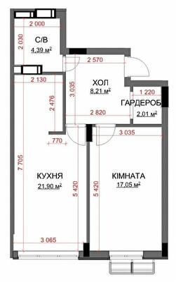 Однокімнатні в ЖК Central Bucha