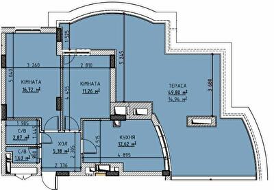 2-кімнатна 65.42 м² в ЖК Central Bucha від 28 350 грн/м², м. Буча