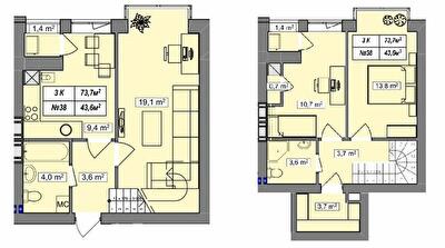 Двухуровневая 73.7 м² в ЖК Гудвил от 17 900 грн/м², с. Хотов