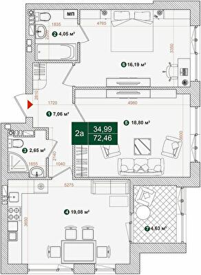 2-комнатная 72.46 м² в ЖК Forest Park от 28 000 грн/м², Киев