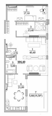 3-кімнатна 104.4 м² в Мкрн Таїровські сади від 750 грн/м², с. Лиманка