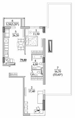 3-комнатная 94.2 м² в Мкрн Таировские сады от 21 263 грн/м², с. Лиманка