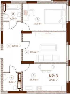 2-кімнатна 72.3 м² в ЖК Stanford від 79 350 грн/м², Київ