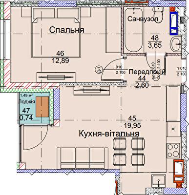 1-кімнатна 39.83 м² в ЖК Метрополія-2 від 40 500 грн/м², Київ