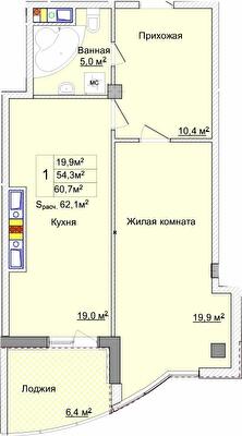 1-кімнатна 60.7 м² в ЖК Aqua Marine від 28 800 грн/м², Одеса