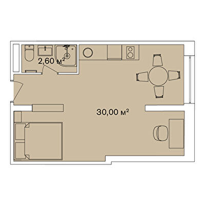 1-кімнатна 32.6 м² в Апарт-комплекс Smart Hill від 79 600 грн/м², м. Яремче