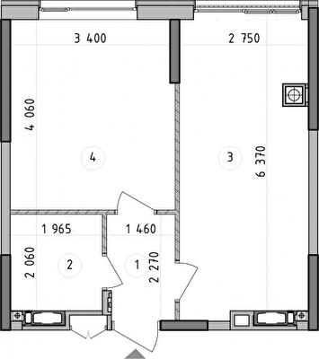 1-кімнатна 38.93 м² в ЖК Оптимісто від 39 900 грн/м², с. Гатне