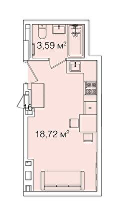 1-кімнатна 22.31 м² в ЖК Smart House від 75 859 грн/м², Львів