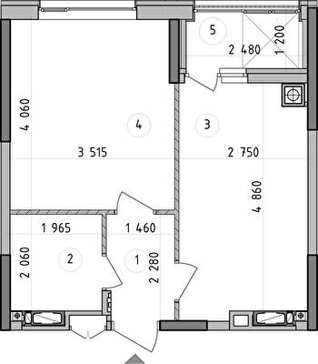 1-кімнатна 37.83 м² в ЖК Оптимісто від 49 900 грн/м², с. Гатне