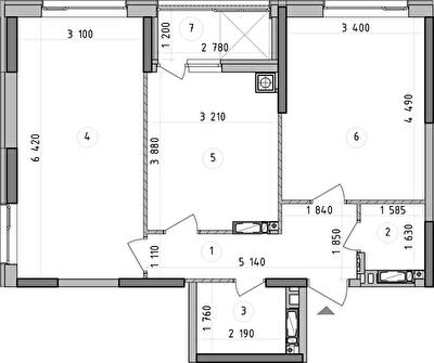 2-комнатная 64.06 м² в ЖК Оптимісто от 49 900 грн/м², с. Гатное