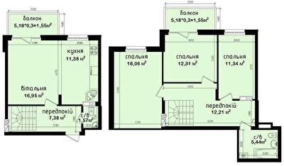 Двухуровневая 99.74 м² в ЖК Кришталевi джерела от 41 360 грн/м², Киев